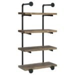 ELMCREST 24-INCH 4-SHELF WALL BOOKSHELF RUSTIC OAK - Image 6
