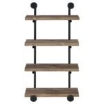 ELMCREST 24-INCH 4-SHELF WALL BOOKSHELF RUSTIC OAK - Image 7