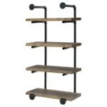 ELMCREST 24-INCH 4-SHELF WALL BOOKSHELF RUSTIC OAK - Image 8