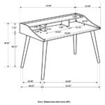 PERCY 45-INCH 4-COMPARTMENT WRITING DESK GREY - Image 5