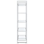 HARTFORD 79-INCH 5-SHELF GLASS BOOKSHELF CHROME - Image 5