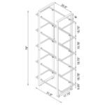 HARTFORD 79-INCH 5-SHELF GLASS BOOKSHELF CHROME - Image 6