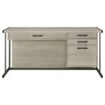 LOOMIS 60-INCH 4-DRAWER COMPUTER DESK WHITEWASHED GREY - Image 4