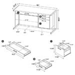 LOOMIS 60-INCH 4-DRAWER COMPUTER DESK WHITEWASHED GREY - Image 10