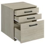 LOOMIS 3-DRAWER HOME OFFICE FILE CABINET WHITEWASHED GREY - Image 3