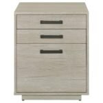 LOOMIS 3-DRAWER HOME OFFICE FILE CABINET WHITEWASHED GREY - Image 4