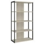 LOOMIS 72-INCH 4-SHELF BOOKSHELF WHITEWASHED GREY