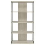 LOOMIS 72-INCH 4-SHELF BOOKSHELF WHITEWASHED GREY - Image 3