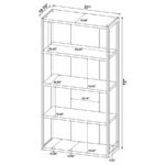 LOOMIS 72-INCH 4-SHELF BOOKSHELF WHITEWASHED GREY - Image 9
