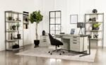 LOOMIS 72-INCH 4-SHELF BOOKSHELF WHITEWASHED GREY - Image 11