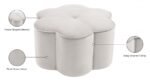 Daisy Velvet Upholstered Ottoman - Image 5
