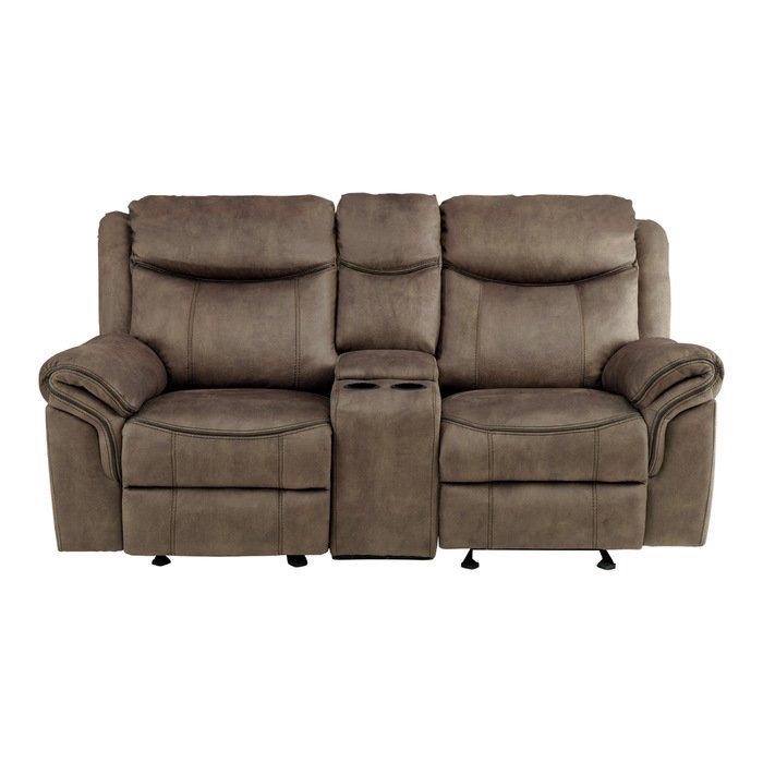 8206NF2_noBG_front__l.jpg 8206NF-2 Double Glider Reclining Love Seat with Center Console, Receptacles and USB Ports - Image 1