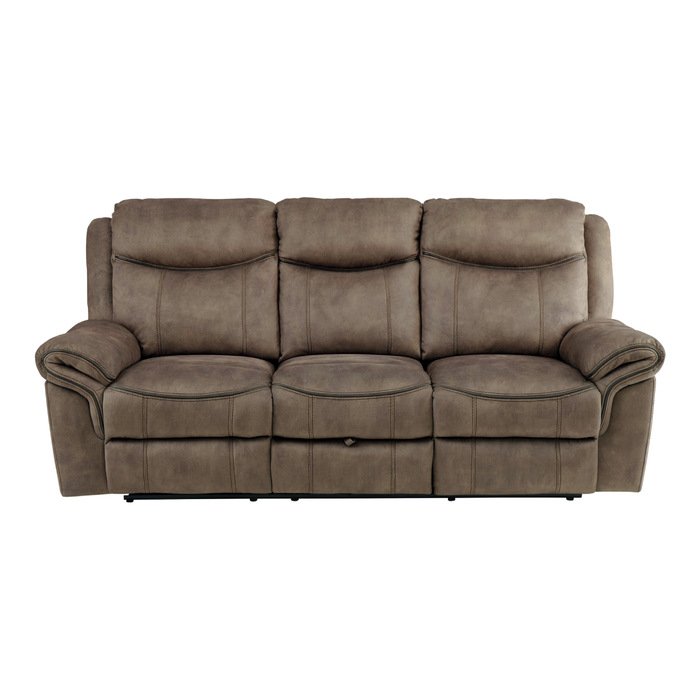 8206NF3_noBG_front__l.jpg 8206NF-3 Double Reclining Sofa with Center Drop-Down Cup Holders, Receptacles, Hidden Drawer and USB Ports - Image 1
