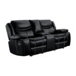 8230BLK-2 Double Glider Reclining Love Seat with Center Console - Image 2