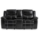 8230BLK-2 Double Glider Reclining Love Seat with Center Console