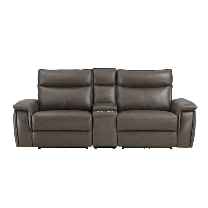8259RFDB_LRPWHCNRRPWH_noBG_front__l.jpg 8259RFDB-2CNPWH* Power Double Reclining Love Seat with Center Console and Power Headrests - Image 1