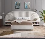 Cleo Velvet Upholstered Bed - Image 4
