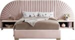 Cleo Velvet Upholstered Bed - Image 3