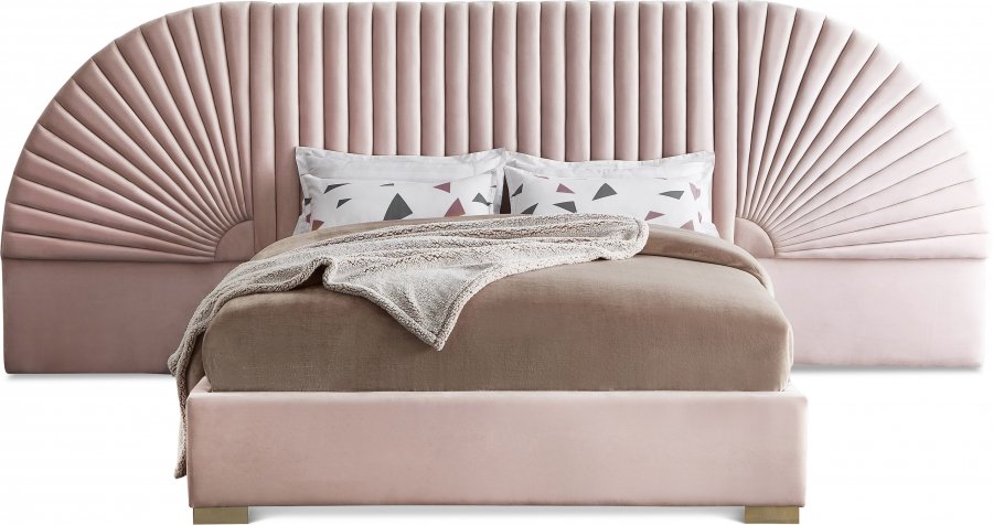 8268.jpg Cleo Velvet Upholstered Bed - Image 1