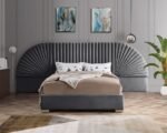 Cleo Velvet Upholstered Bed - Image 2