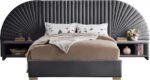 Cleo Velvet Upholstered Bed - Image 3