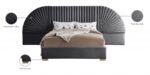 Cleo Velvet Upholstered Bed - Image 5