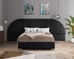 Cleo Velvet Upholstered Bed - Image 2