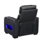 8344BLK-1PWHM Power Reclining Chair with Power Headrest, Cup holder, Storage Arms(Top and Side), Air Massage, Heat, LED Lighting and Charging Ports - Image 4