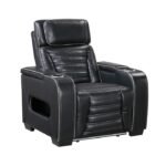 8344BLK-1PWHM Power Reclining Chair with Power Headrest, Cup holder, Storage Arms(Top and Side), Air Massage, Heat, LED Lighting and Charging Ports - Image 2