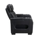 8344BLK-1PWHM Power Reclining Chair with Power Headrest, Cup holder, Storage Arms(Top and Side), Air Massage, Heat, LED Lighting and Charging Ports - Image 3