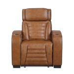 8344BRW-1PWHM Power Reclining Chair with Power Headrest, Cup holder, Storage Arms(Top and Side), Air Massage, Heat, LED Lighting and Charging Ports