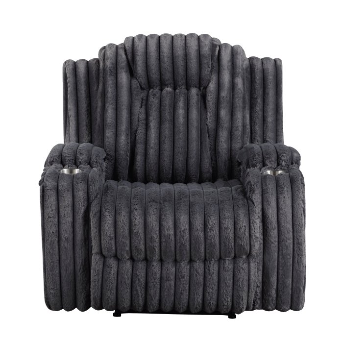 8348DGY-1_noBG_front__l.jpg 8348DGY-1 Reclining Chair with Cup Holders - Image 1