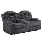 8348DGY-2 Double Reclining Love Seat with Center Console and Cup Holders - Image 2
