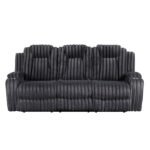 8348DGY-3 Double Reclining Sofa with Cup Holders