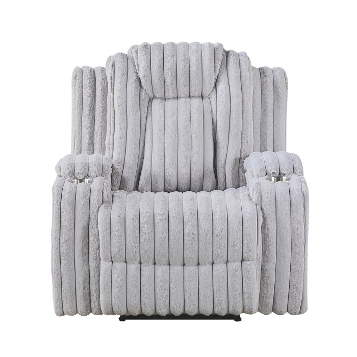 8348GRY-1_noBG_front__l.jpg 8348GRY-1 Reclining Chair with Cup Holders - Image 1