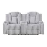 8348GRY-2 Double Reclining Love Seat with Center Console and Cup Holders