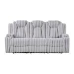 8348GRY-3 Double Reclining Sofa with Cup Holders