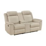 8379BEG-2 Double Reclining Love Seat with Center Console and Receptacles - Image 2