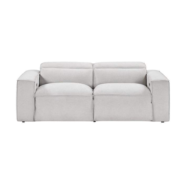 8414GRY-2_noBG_front_2__l.jpg 8414GRY-2PWH* Power Double Reclining Love Seat with Power Headrests - Image 1