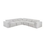 8414GRY*5LRRRPWH 5-Piece Modular Power Reclining Sectional with Power Headrests