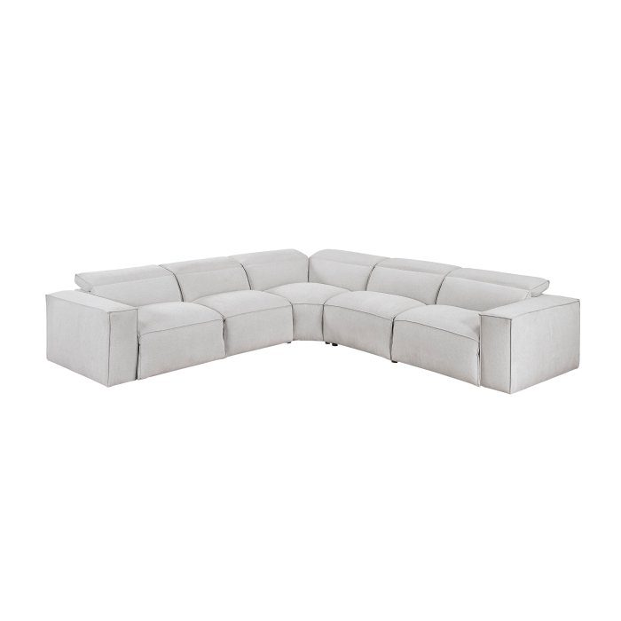 8414GRY_5LRRRPWH_noBG_front_3__l.jpg 8414GRY*5LRRRPWH 5-Piece Modular Power Reclining Sectional with Power Headrests - Image 1
