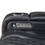 8449BK-3PWHM Power Double Reclining Sofa with Center Drop-Down Cup Holders, Power Headrests, Storage Arms with Cup holders, Reading Lights, Wireless Charger, Air Massage and Heat, LED Lighting and Charging Ports - Image 7