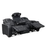 8449BK-3PWHM Power Double Reclining Sofa with Center Drop-Down Cup Holders, Power Headrests, Storage Arms with Cup holders, Reading Lights, Wireless Charger, Air Massage and Heat, LED Lighting and Charging Ports - Image 5