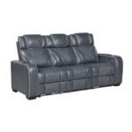8449BU-3PWHM Power Double Reclining Sofa with Center Drop-Down Cup Holders, Power Headrests, Storage Arms with Cup holders, Reading Lights, Wireless Charger, Air Massage and Heat, LED Lighting and Charging Ports - Image 2