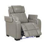 8449GY-1PWHM Power Reclining Chair with Power Headrest, Storage Arms with Cup Holders, Air Massage and Heat, LED Lighting and Charging Ports - Image 7