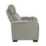 8449GY-1PWHM Power Reclining Chair with Power Headrest, Storage Arms with Cup Holders, Air Massage and Heat, LED Lighting and Charging Ports - Image 3