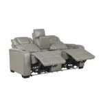 8449GY-2PWHM Power Double Reclining Love Seat with Center Console, Power Headrests, Storage Arms with Cup Holders, Wireless charger,  Air Massage and Heat, LED Lighting and Charging Ports - Image 5