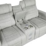 8455GRY-2 Double Reclining Love Seat with Center Console, Wireless Speakers, Storage Arms, Cup holders and LED - Image 6