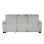 8455GRY-3 Double Reclining Sofa with Center Drop-Down Cup Holders, Storage Arms, Cup Holders, Reading Lights, Magazine Bag, Receptacles, Charging Ports and LED - Image 4