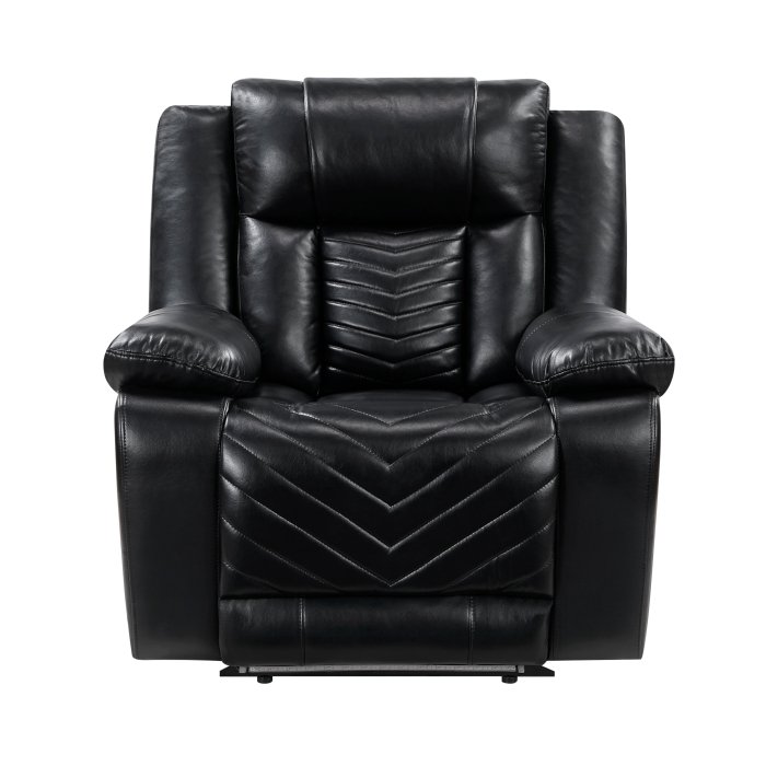 8457BLK-1PW_noBG_front__l.jpg 8457BLK-1PW Power Reclining Chair with LED and Charging Ports - Image 1